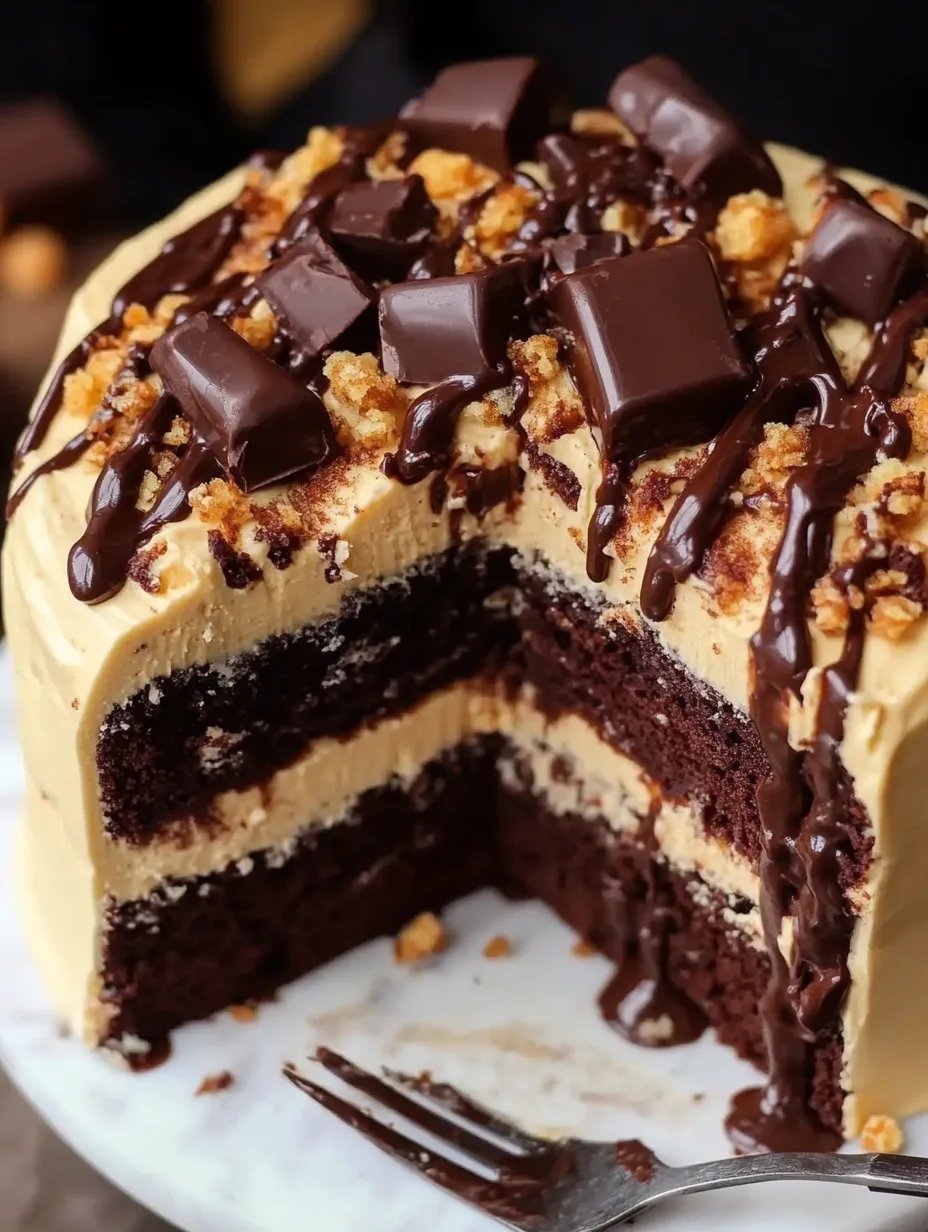 The Best Chocolate Snickers Cake