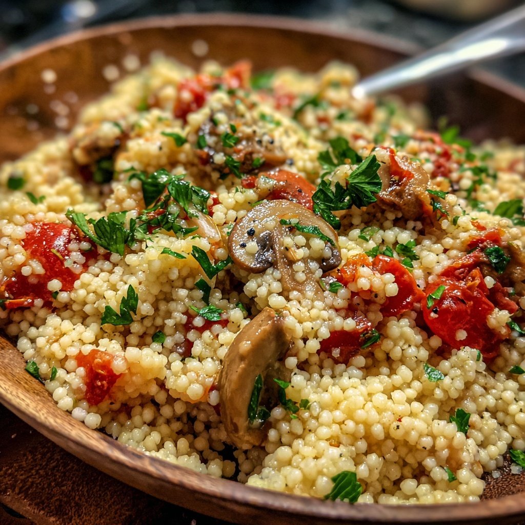Creamy Mushroom Tomato Couscous