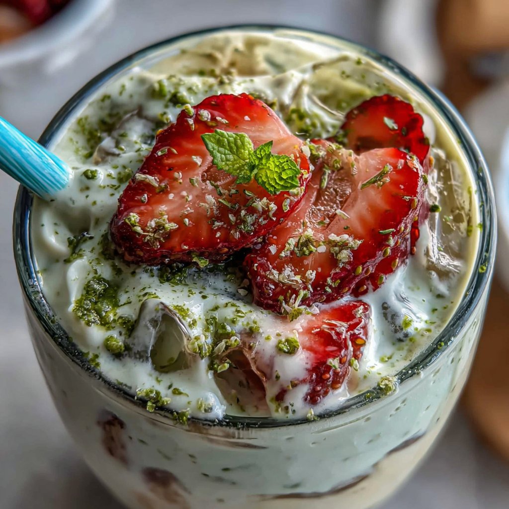 Iced Strawberry Matcha Cream Drink