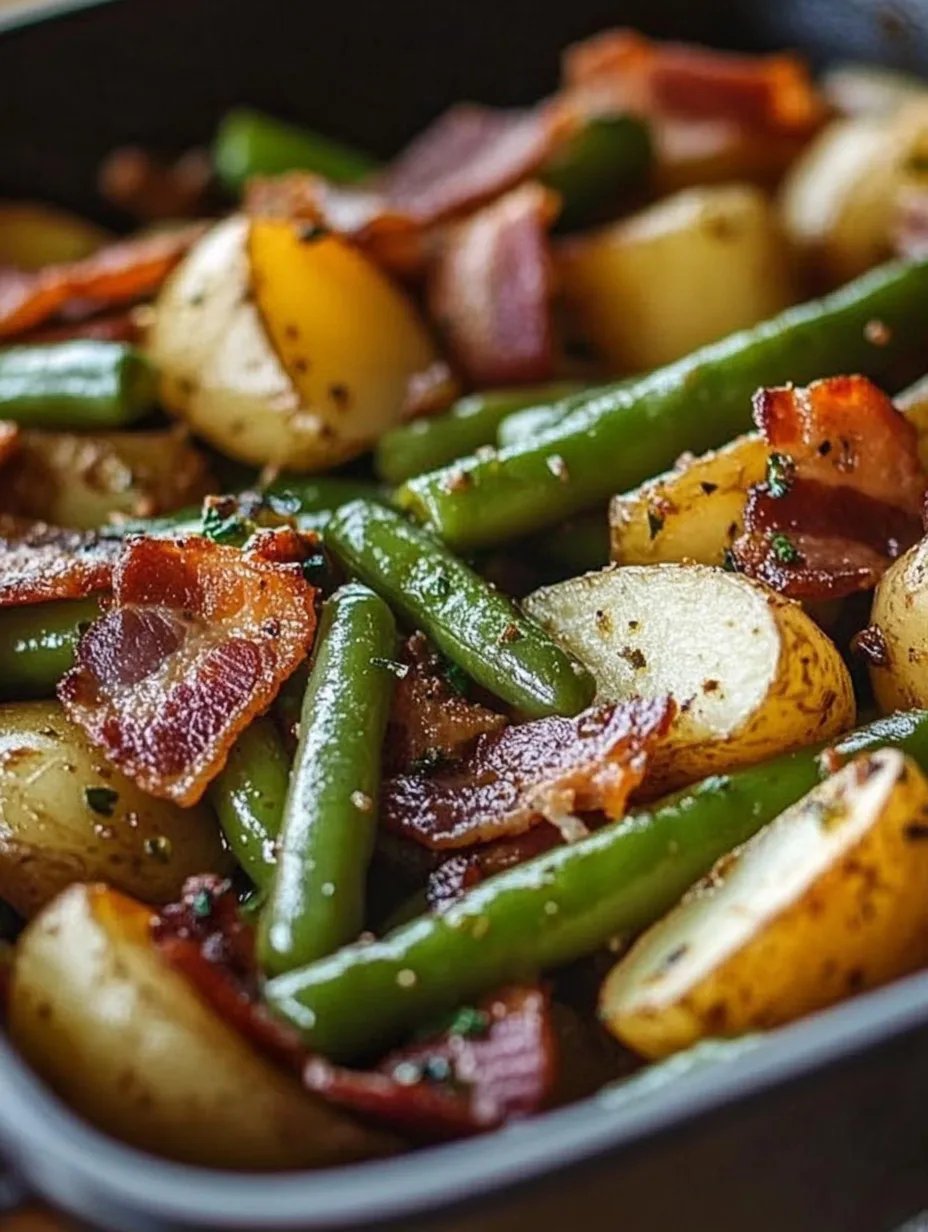 Country Ranch Green Beans and Potatoes with Bacon