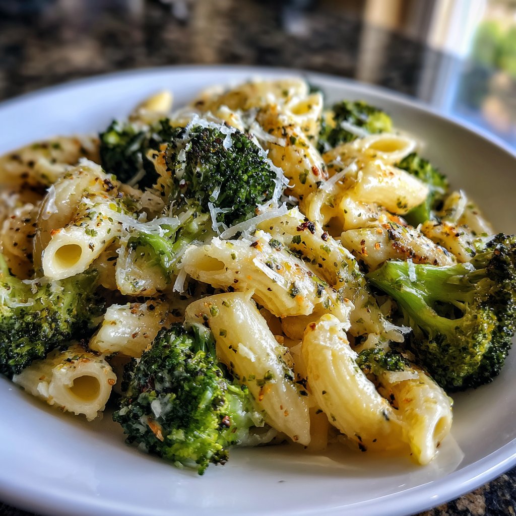 Roasted Broccoli Garlic Pasta