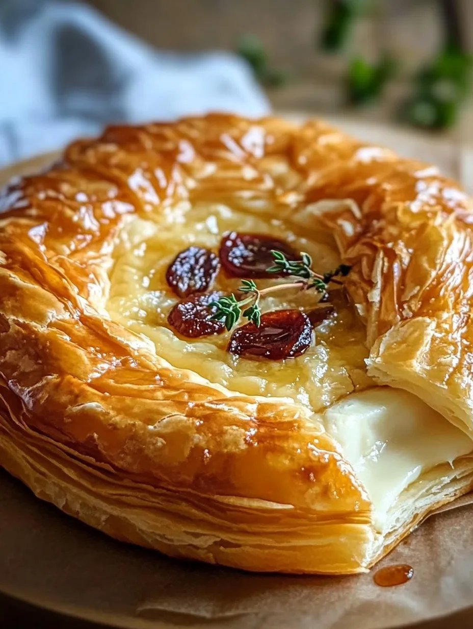 Baked Brie in Puff Pastry with Honey and Fig
