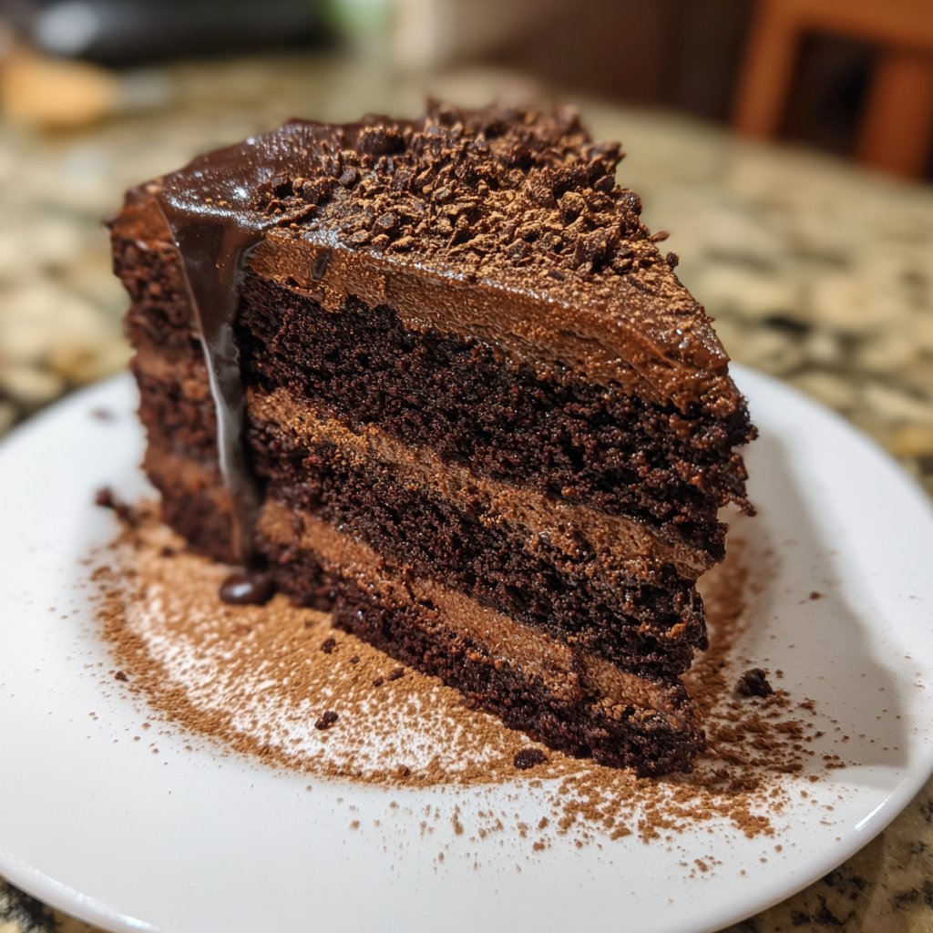 Rich Chocolate Cake With Chocolate Buttercream