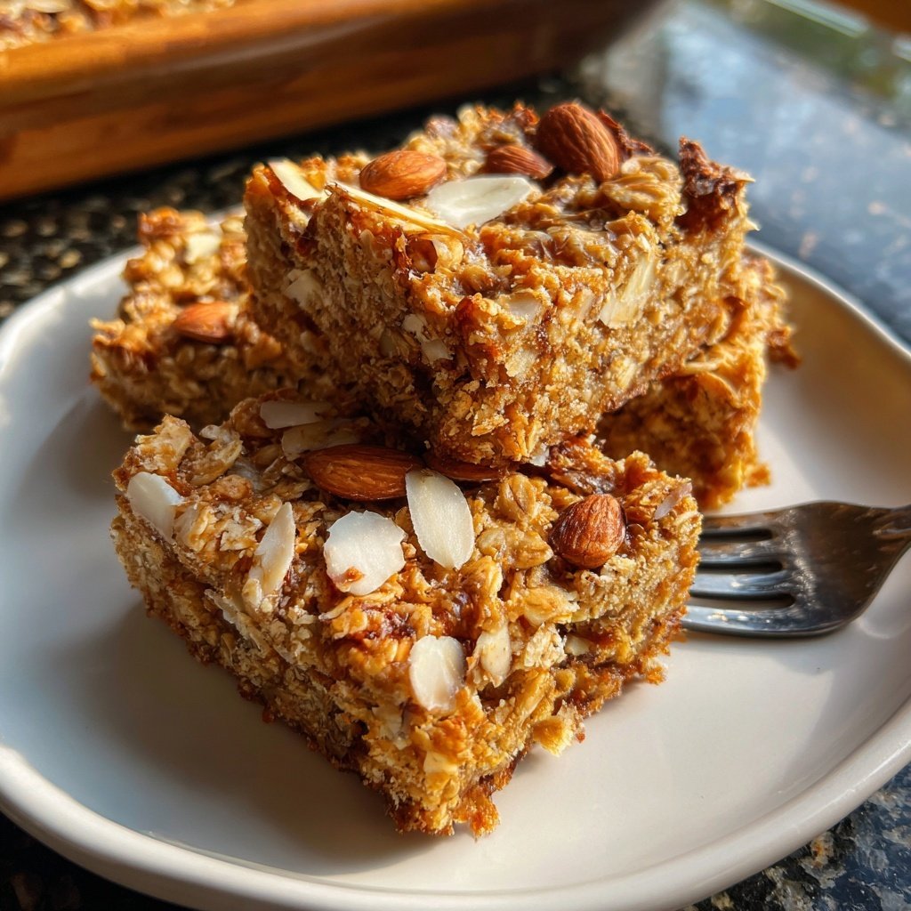 Vanilla Almond Oat Breakfast Squares