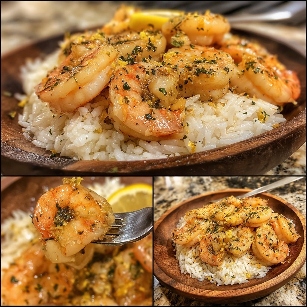 Lemon Garlic Shrimp With Rice