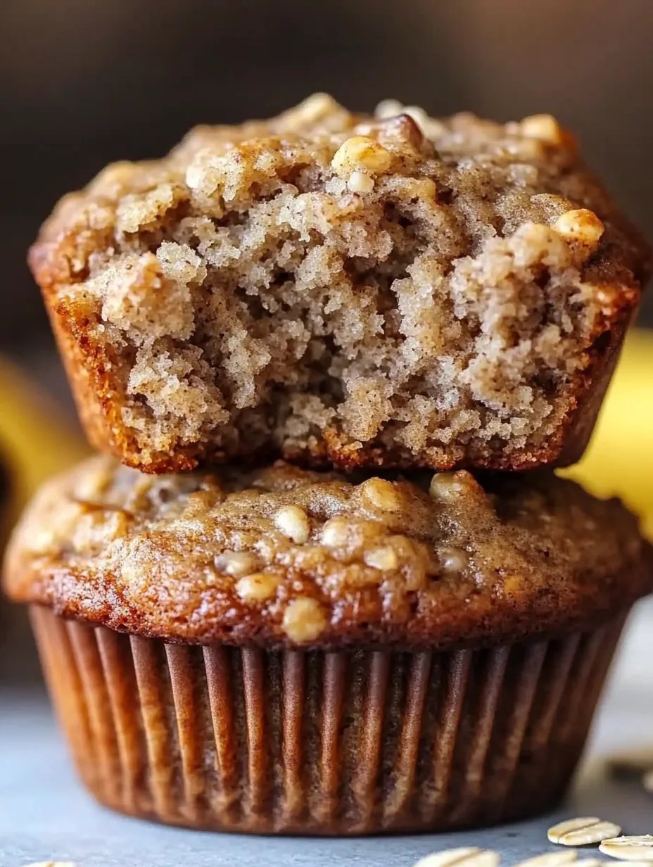 Healthy Banana Oatmeal Muffins